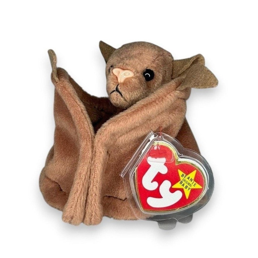 Batty the Bat | Brown Cave Cuddler | Mint Heart Tag TY Beanie Baby